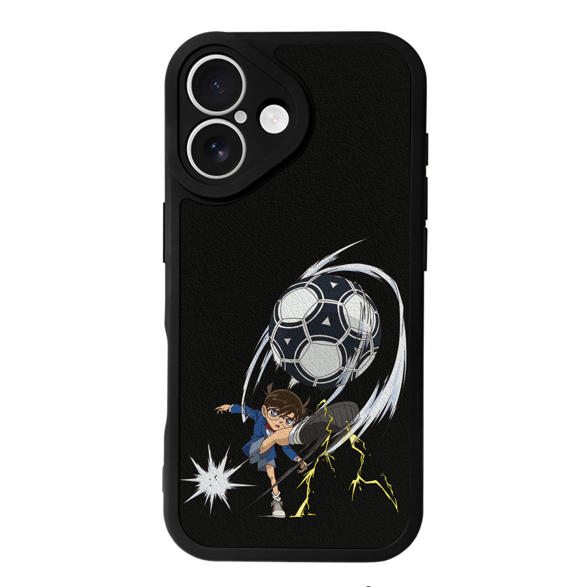 （画像用） 名探偵コナン 江戸川 コナン Detective Conan Conan Edogawa 【iPhone 16シリーズ対応】シリコンスマホケース（レザー調） 材質：シリコン